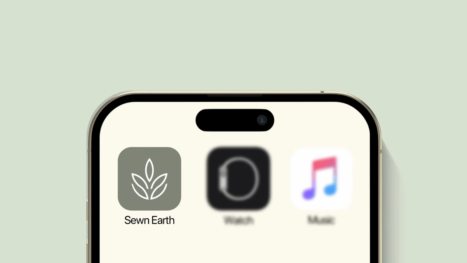 The Sewn Earth app icon on an iPhone home screen
